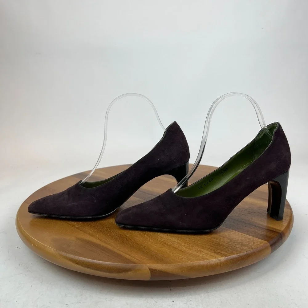 Womens Vintage Donald Piner‎ Purple Suede Pointed Toe Heels Pumps Size 6.5 M GUC
